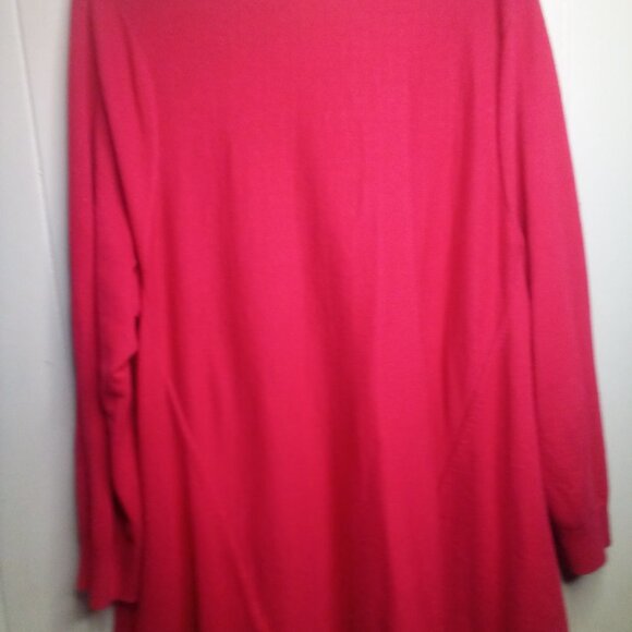 Lands' End Pullover Sweater 2X Long Sleeve Uneven Hem Red - Picture 2 of 15
